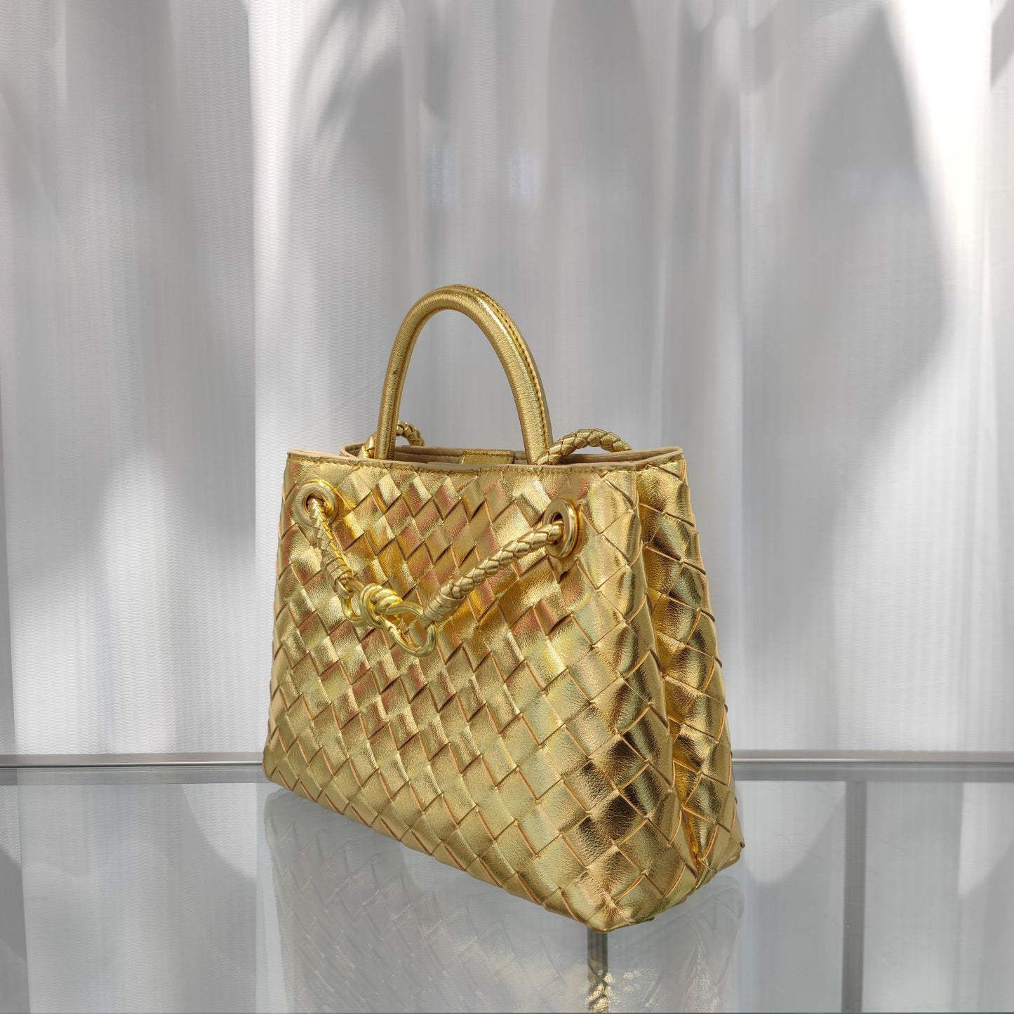 Intrecciato Weave Leather Bag