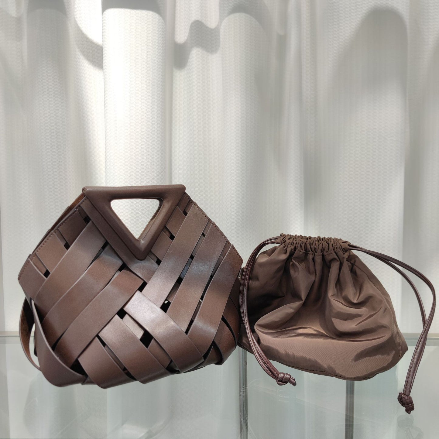 Leather Woven Handbag