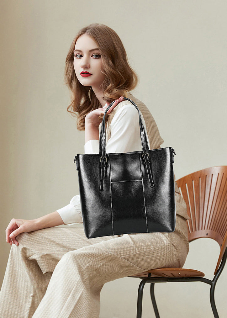 Retro Leather Tote Bag