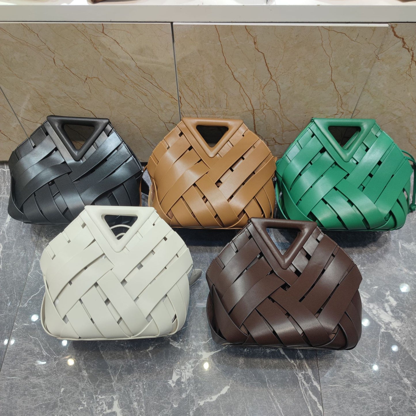 Leather Woven Handbag