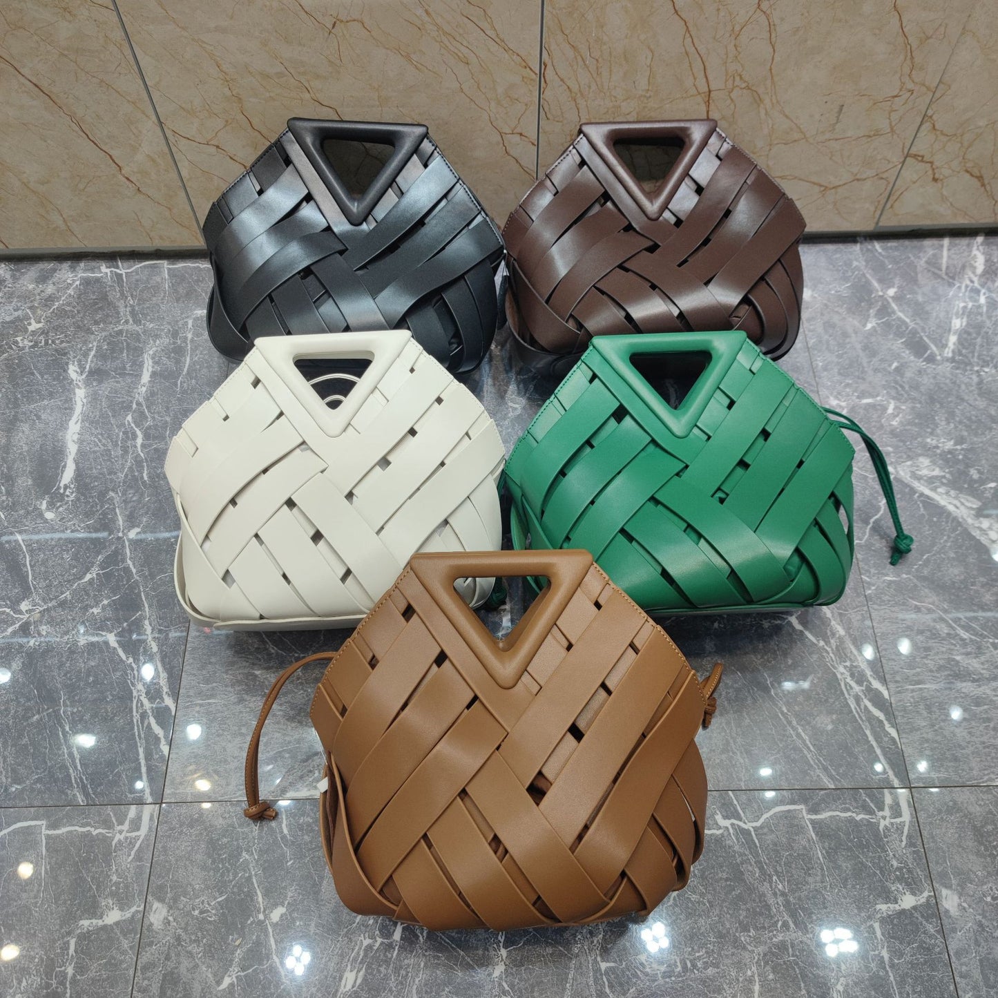 Leather Woven Handbag