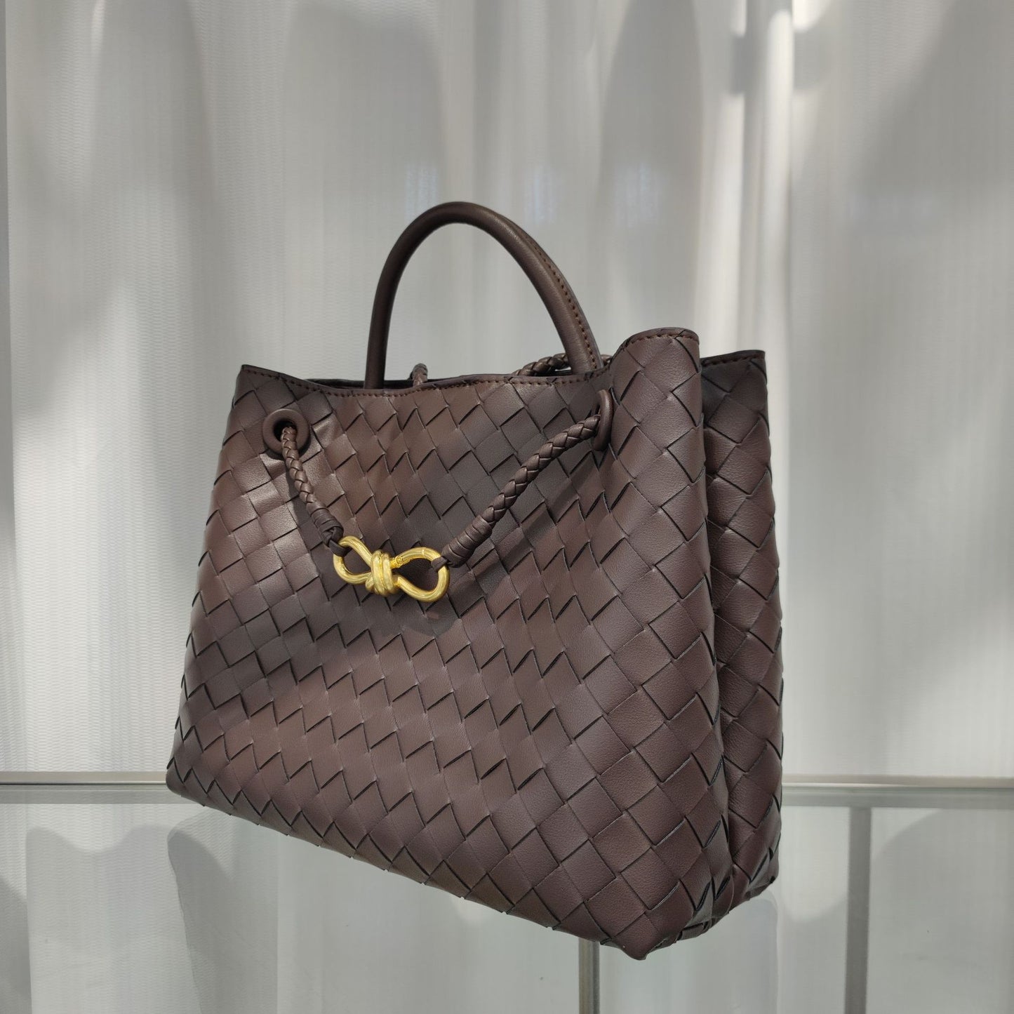 Intrecciato Weave Leather Bag