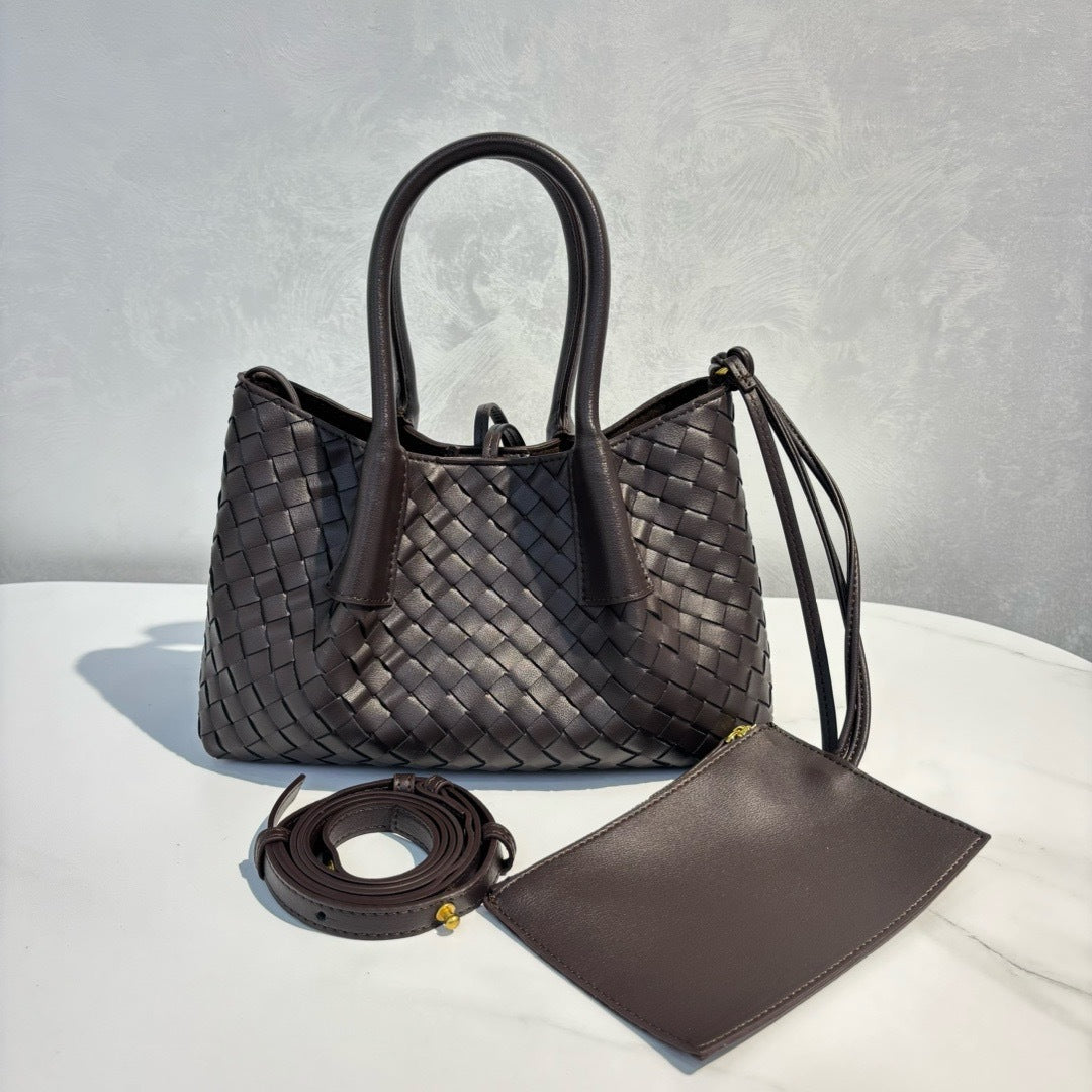 Intrecciato Weave Leather Tote Bag