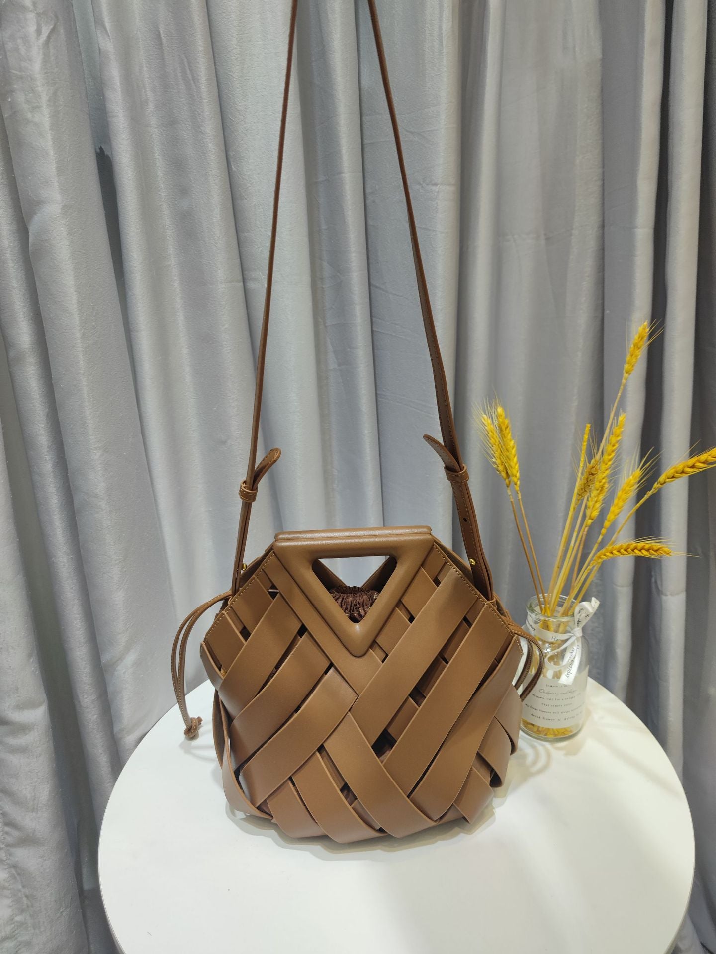 Leather Woven Handbag