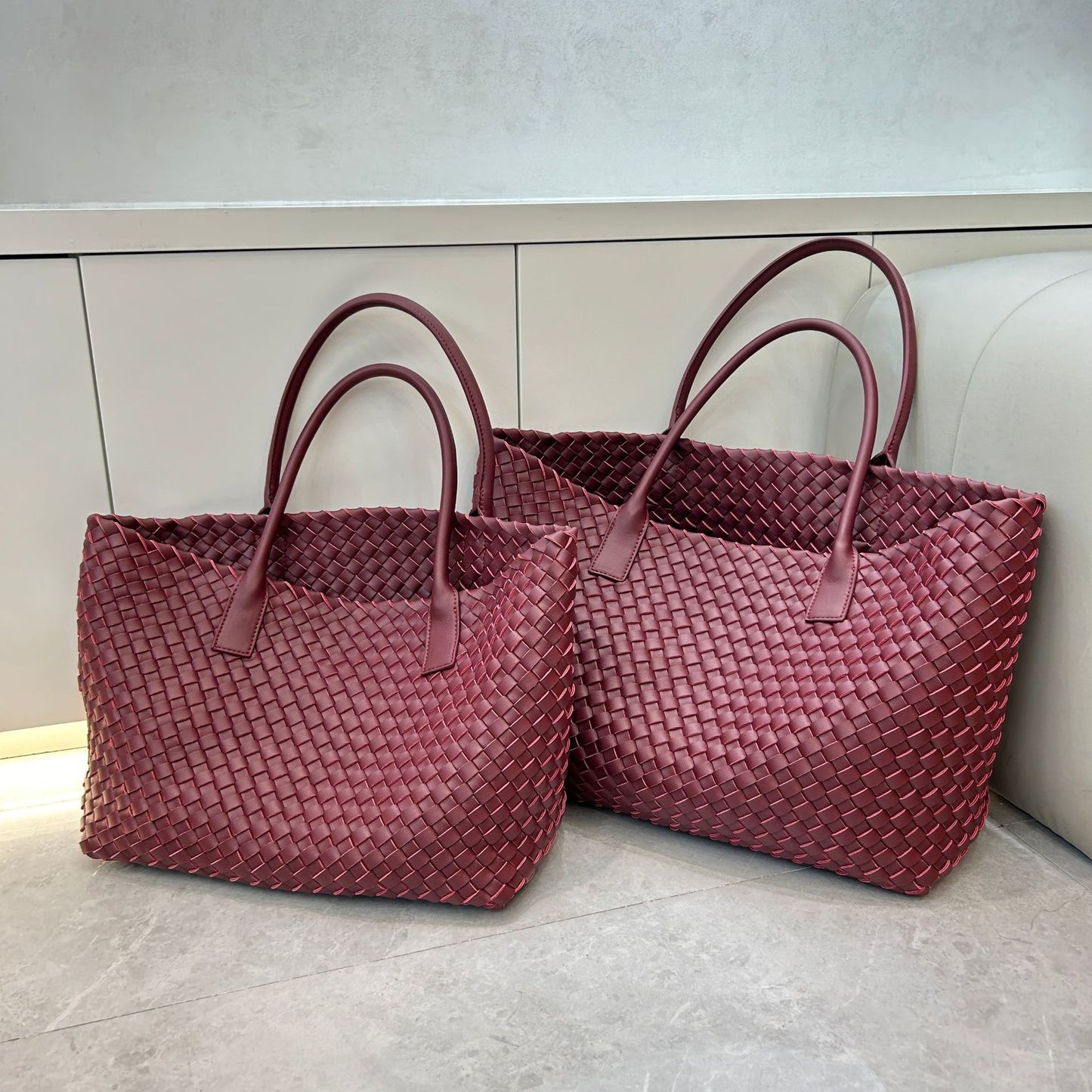 Intrecciato Weave Leather Tote Bag