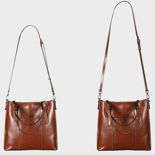 Retro Leather Tote Bag