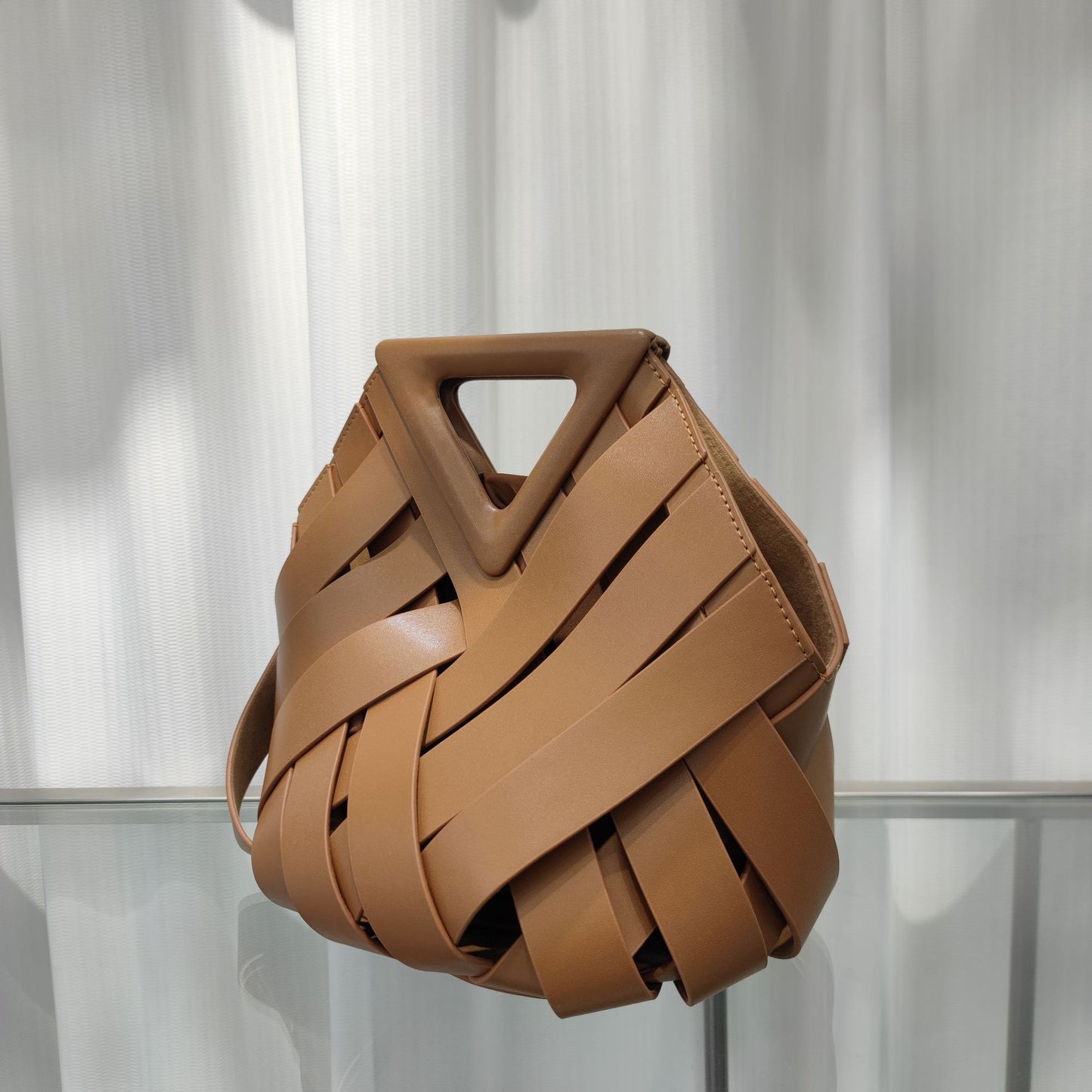 Leather Woven Handbag