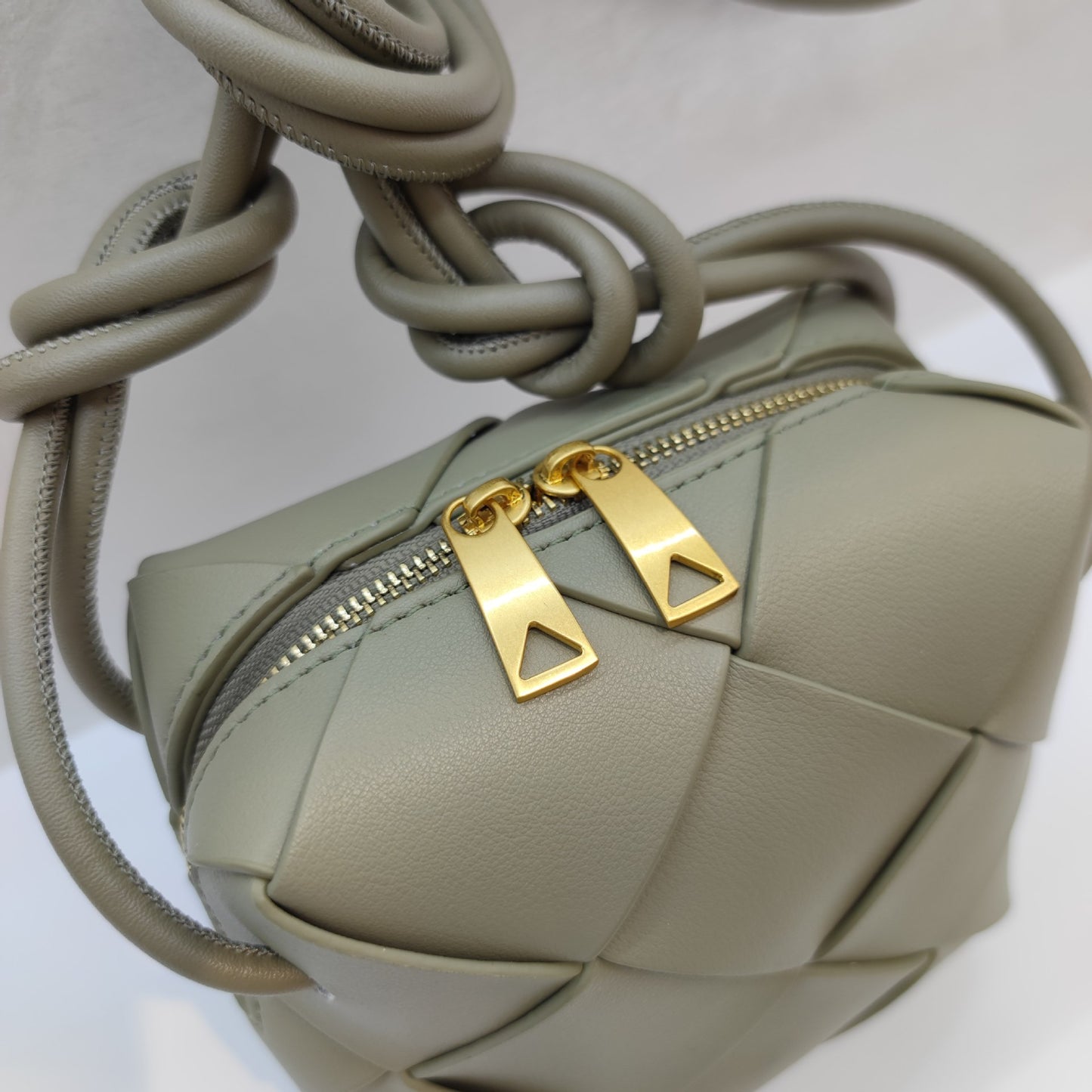Woven Leather Camera Bag