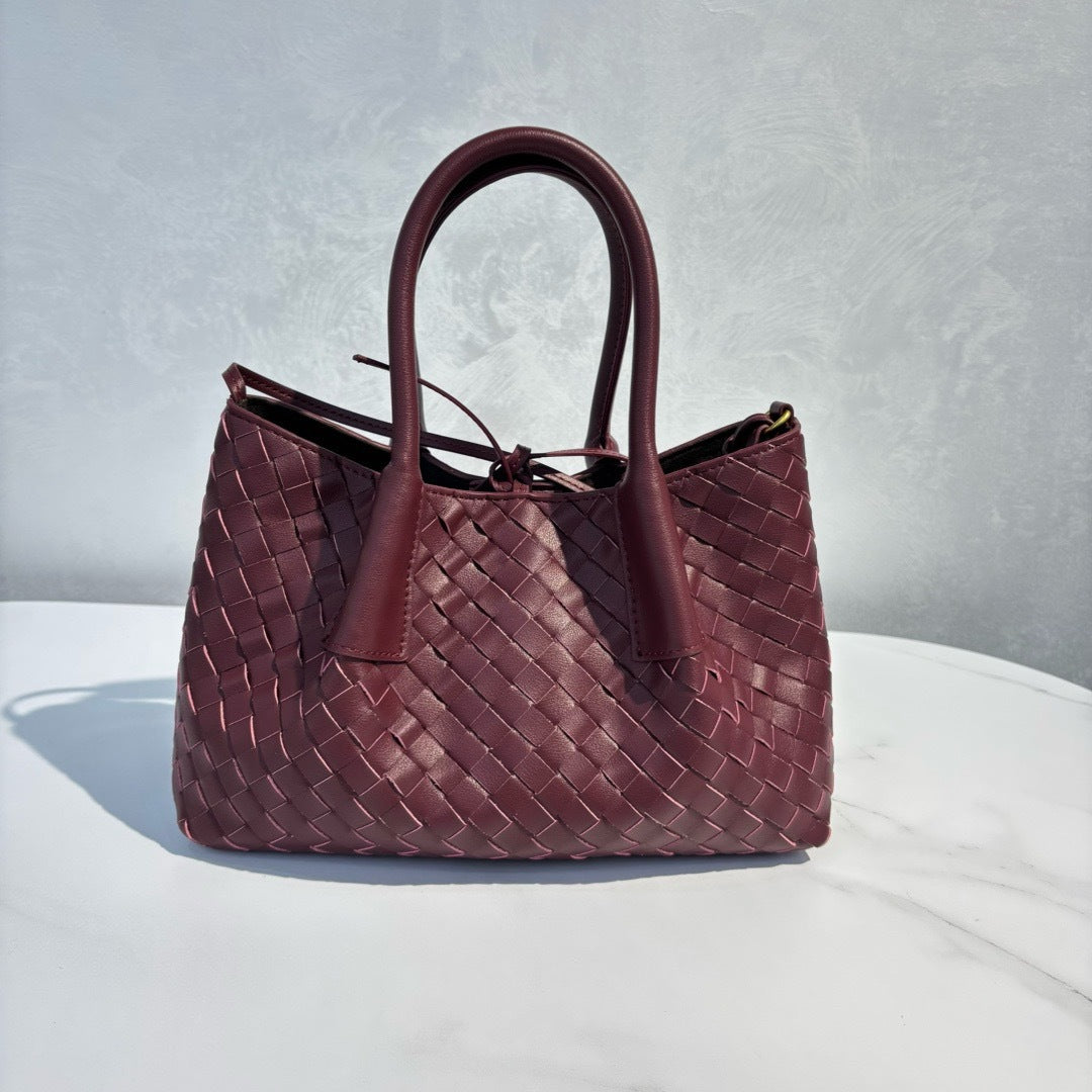 Intrecciato Weave Leather Tote Bag