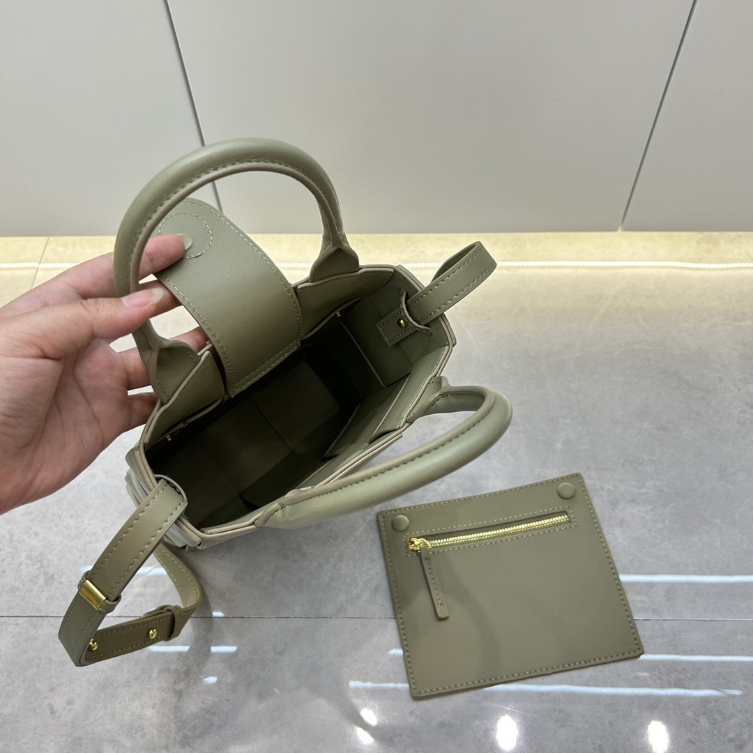Intrecciato Weave Small Top Handle Bag