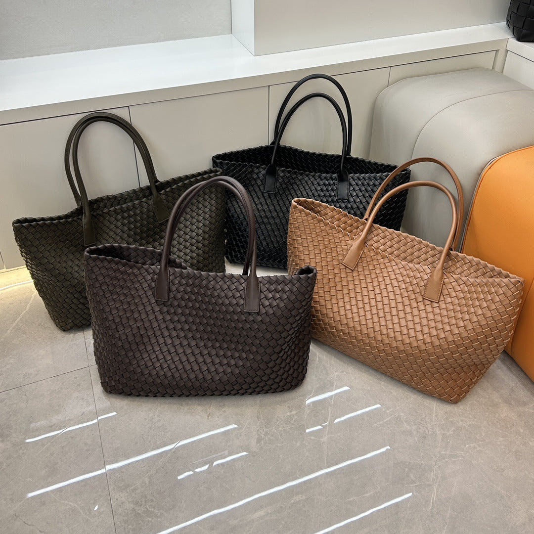 Intrecciato Weave Leather Tote Bag