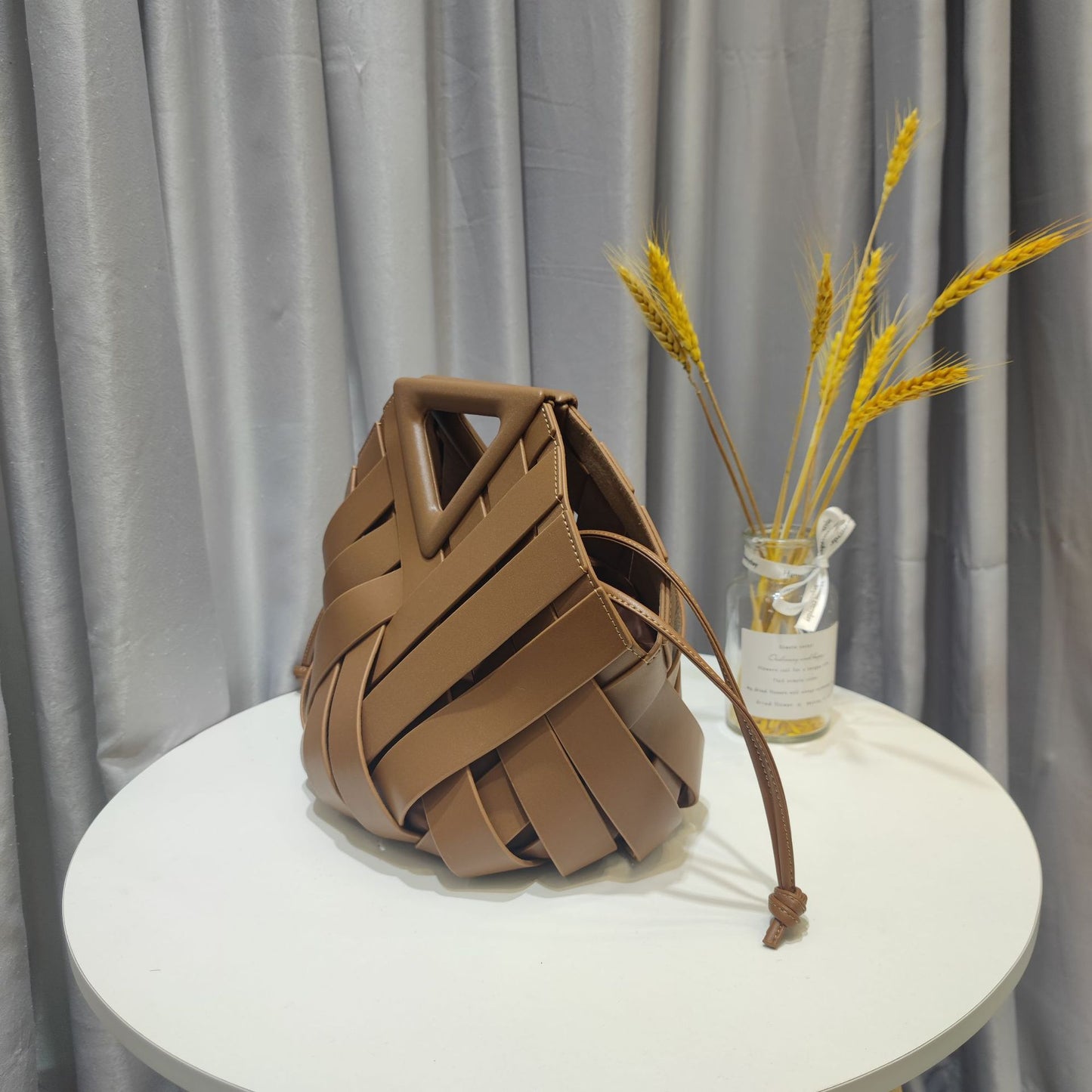 Leather Woven Handbag