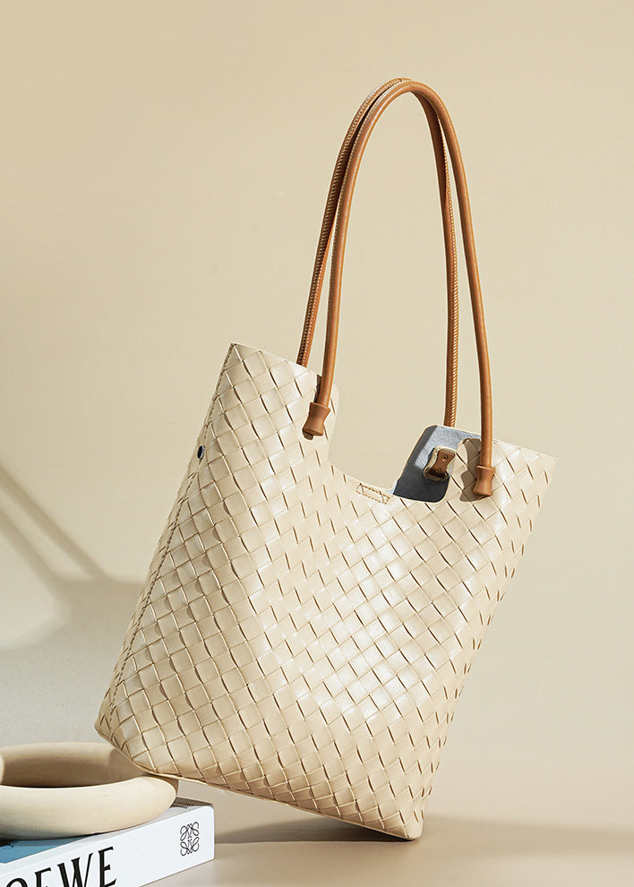 Intrecciato Weave Leather Tote Bag