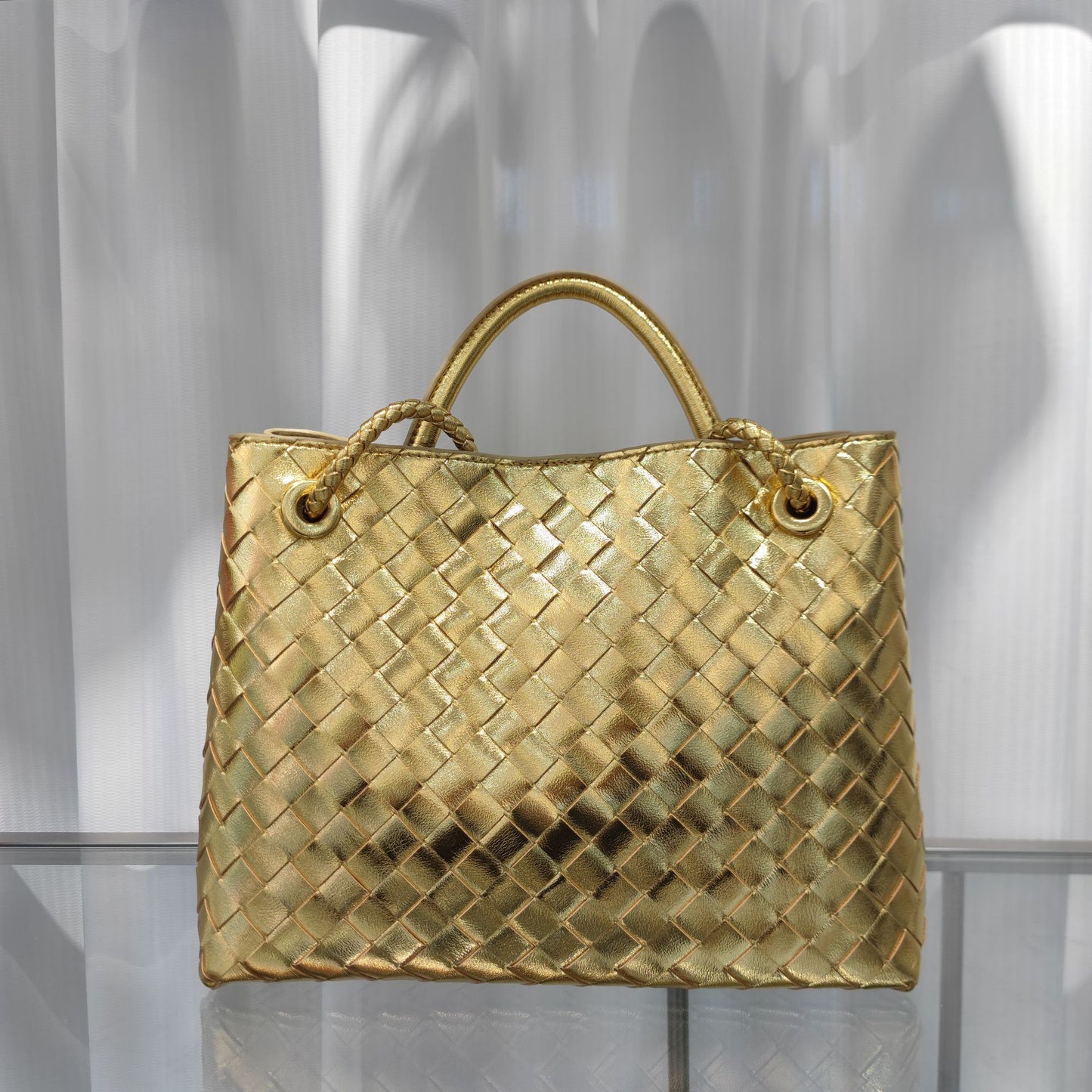 Intrecciato Weave Leather Bag