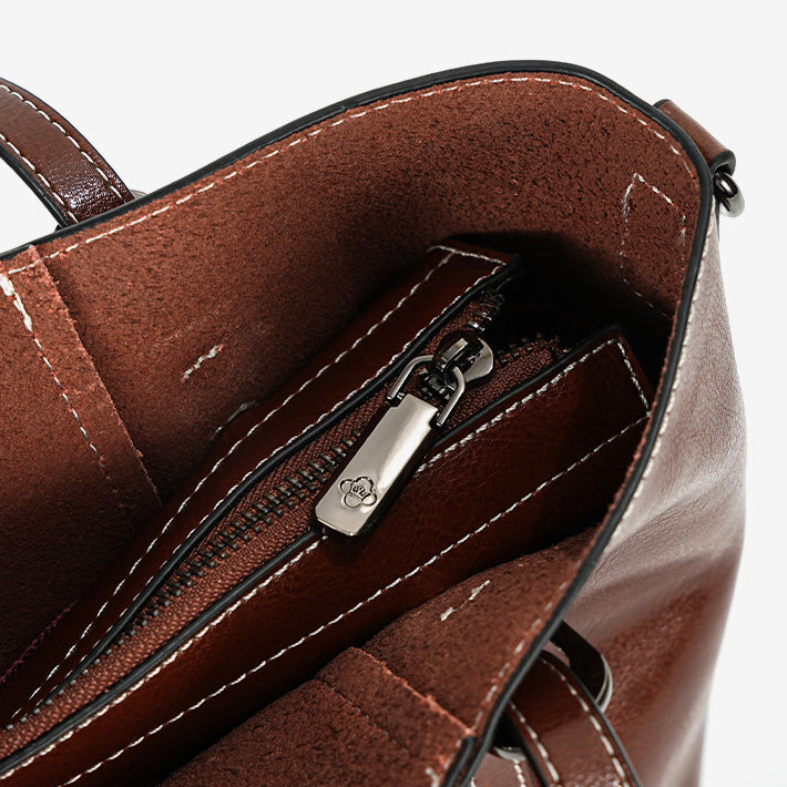 Retro Leather Tote Bag
