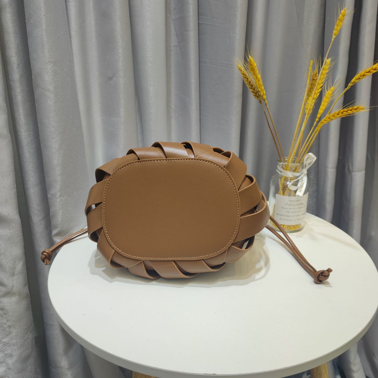 Leather Woven Handbag