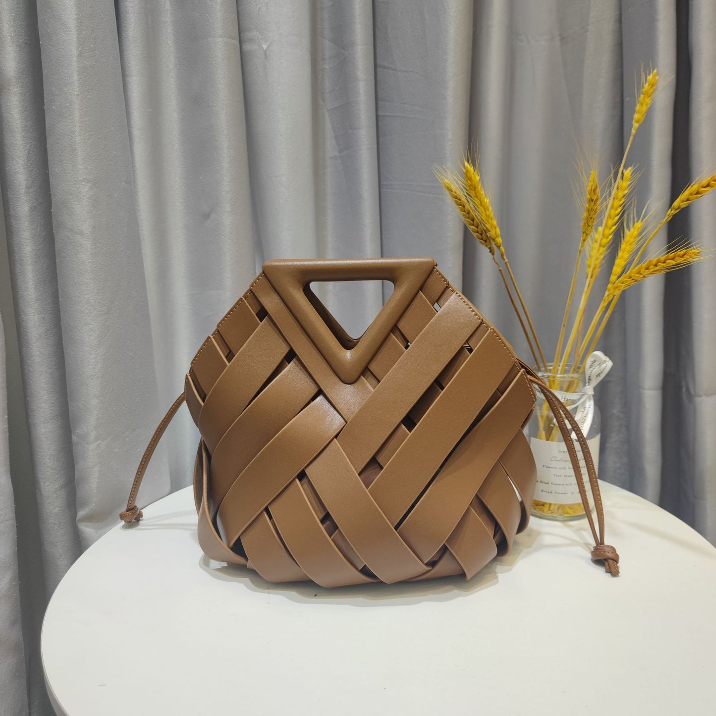Leather Woven Handbag