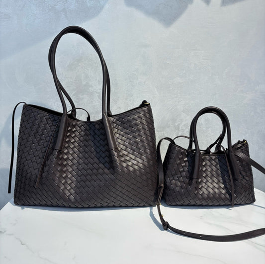 Intrecciato Weave Leather Tote Bag