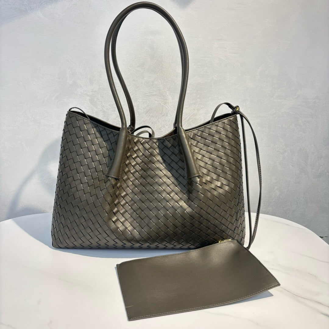 Intrecciato Weave Leather Tote Bag