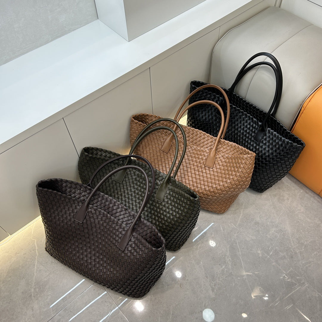 Intrecciato Weave Leather Tote Bag