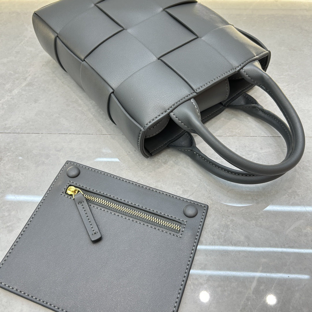 Intrecciato Weave Small Top Handle Bag