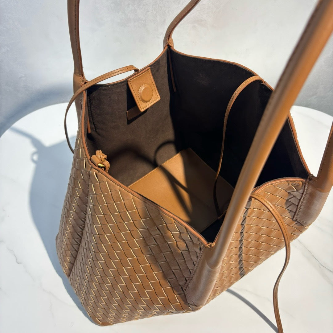 Intrecciato Weave Leather Tote Bag