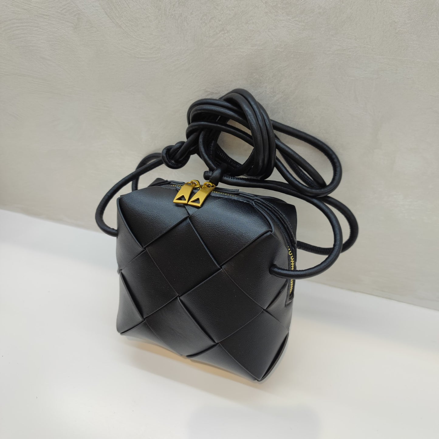Woven Leather Camera Bag