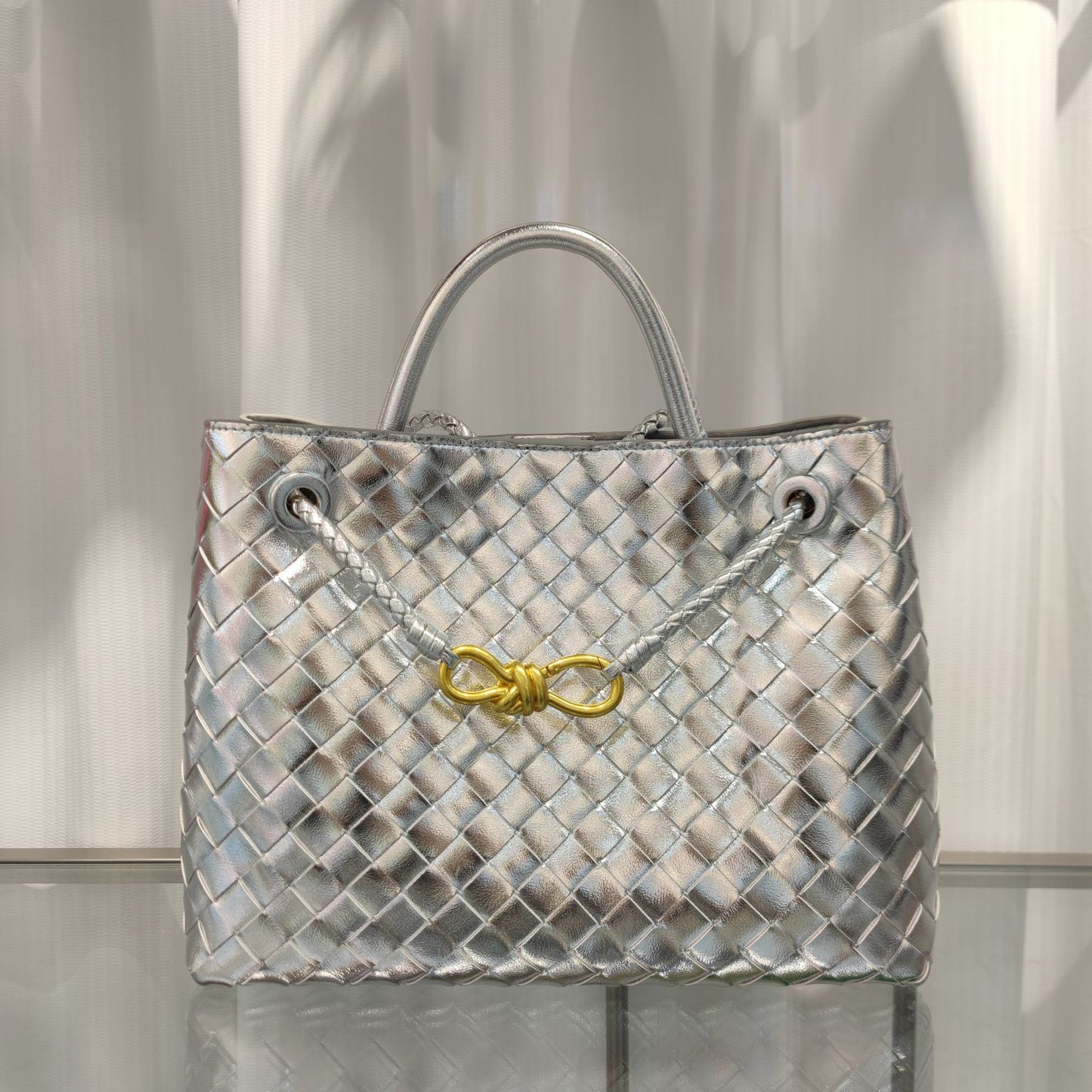 Intrecciato Weave Leather Bag