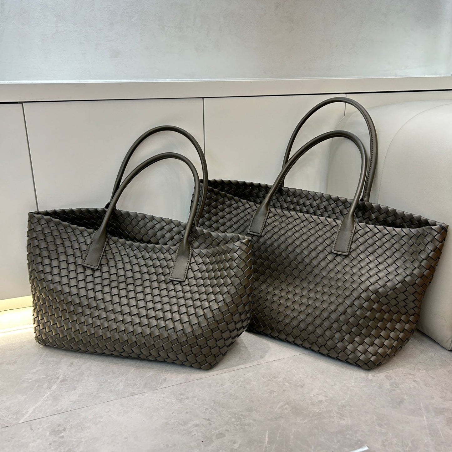 Intrecciato Weave Leather Tote Bag