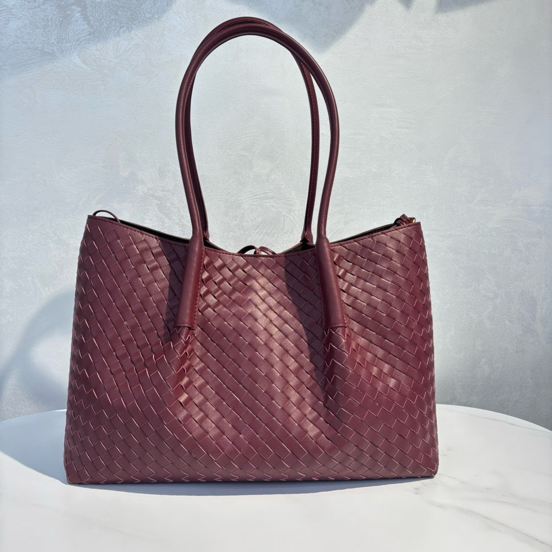 Intrecciato Weave Leather Tote Bag