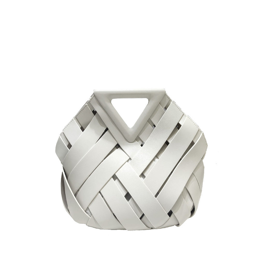 Leather Woven Handbag