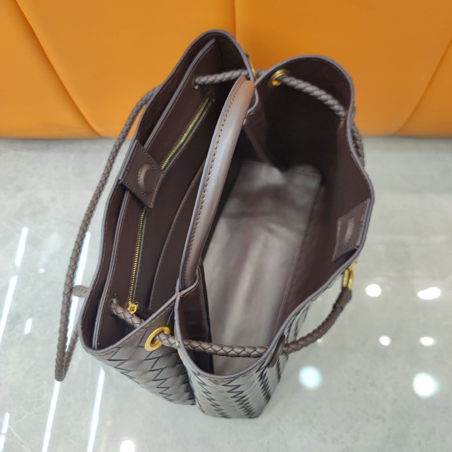 Intrecciato Weave Leather Bag