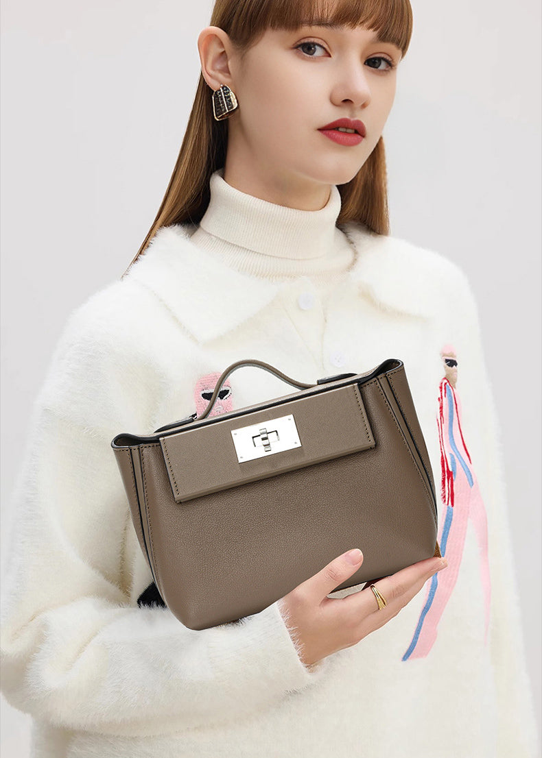 Leather Top Handle Bag