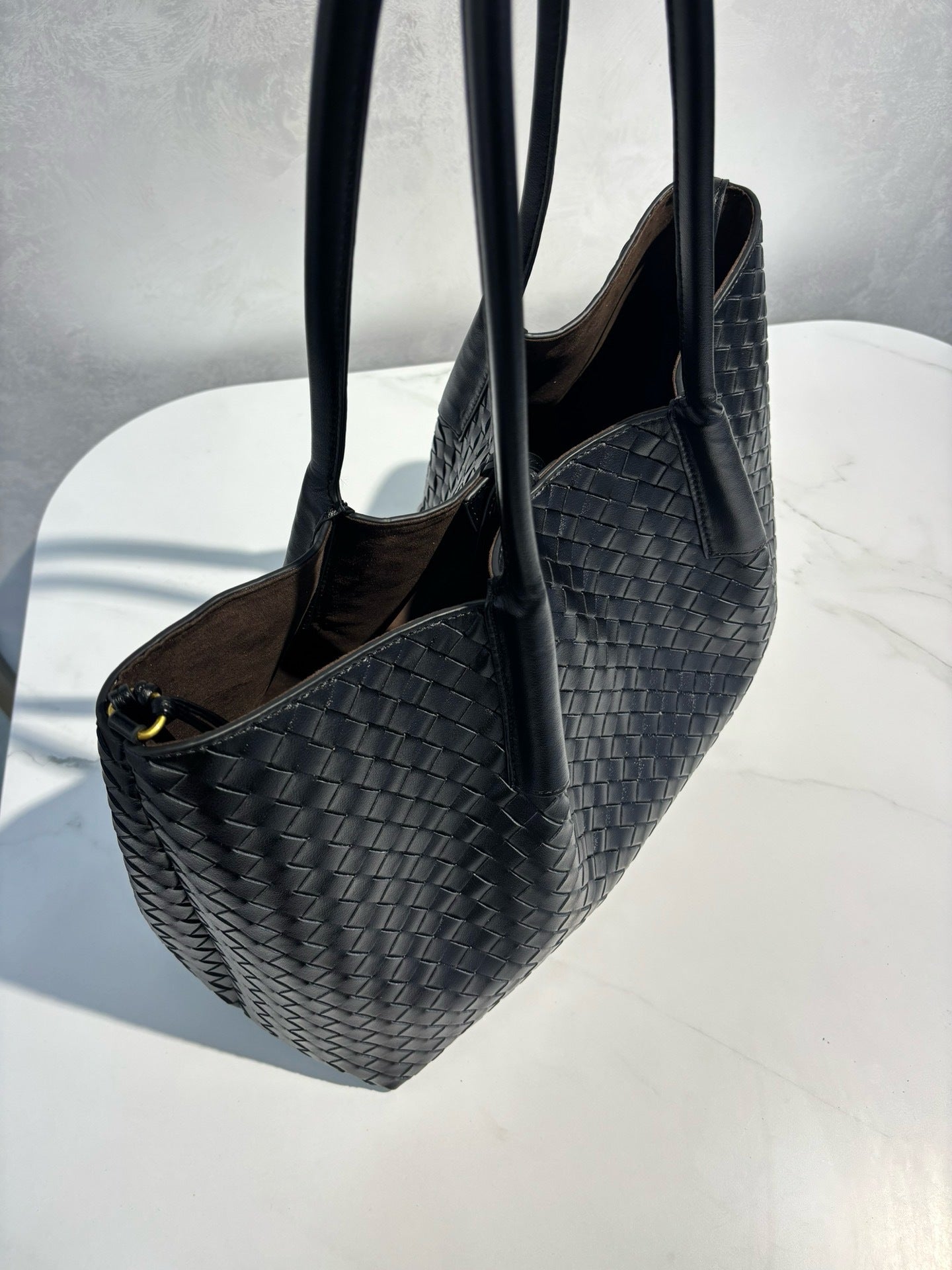 Intrecciato Weave Leather Tote Bag