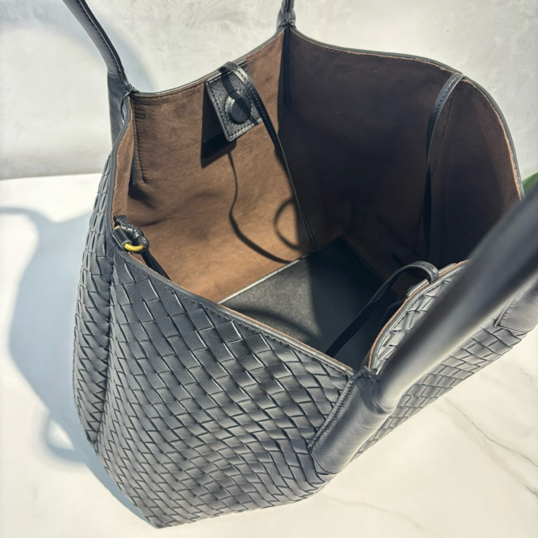 Intrecciato Weave Leather Tote Bag