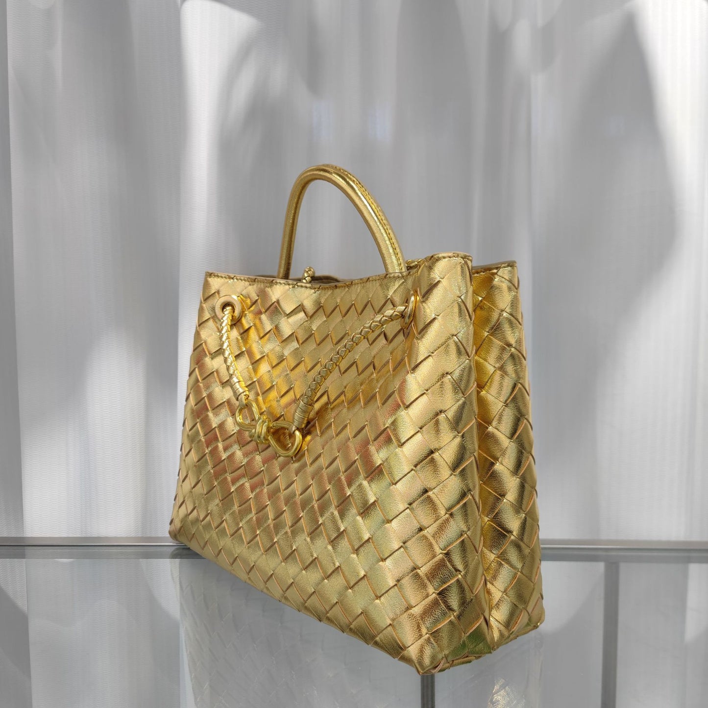 Intrecciato Weave Leather Bag