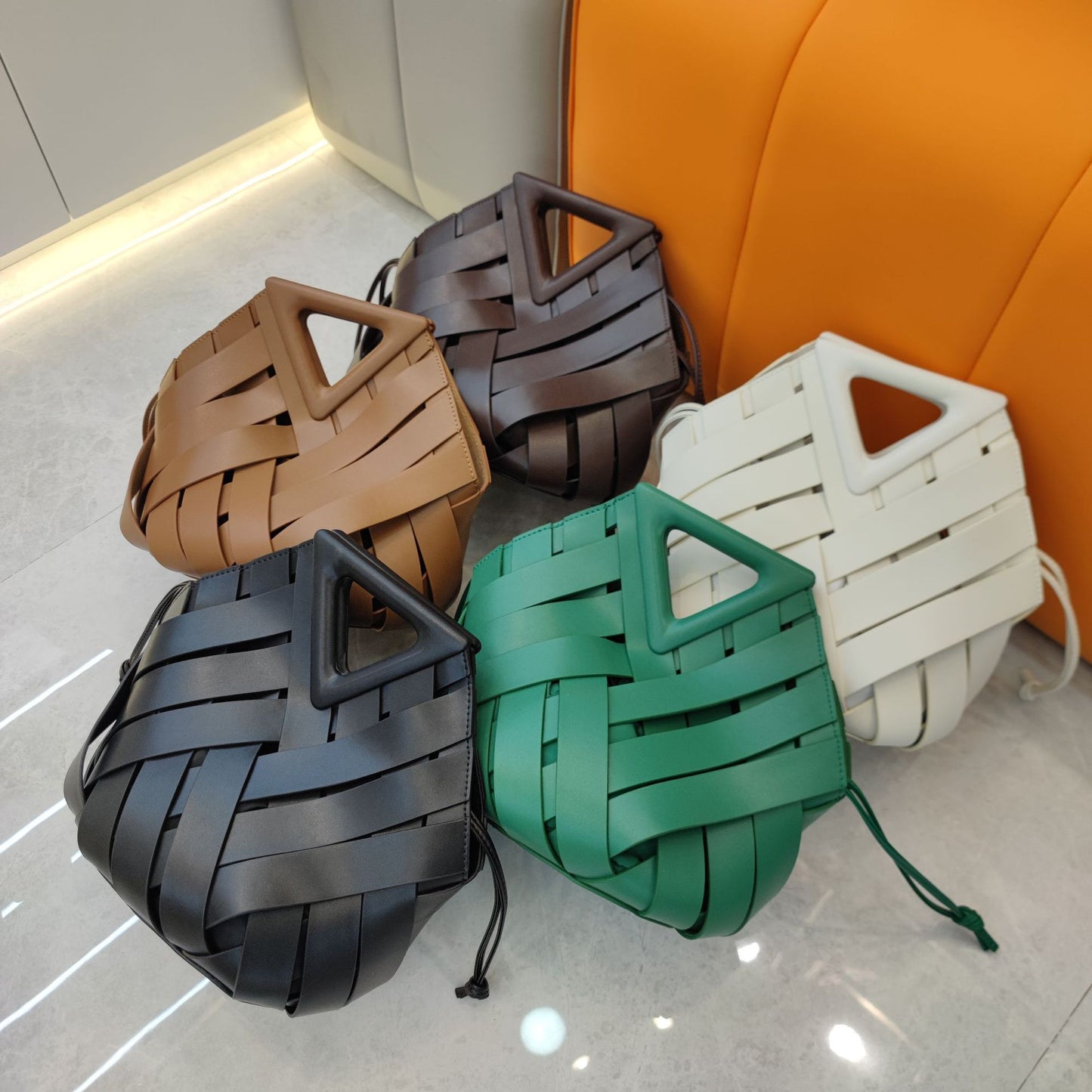 Leather Woven Handbag