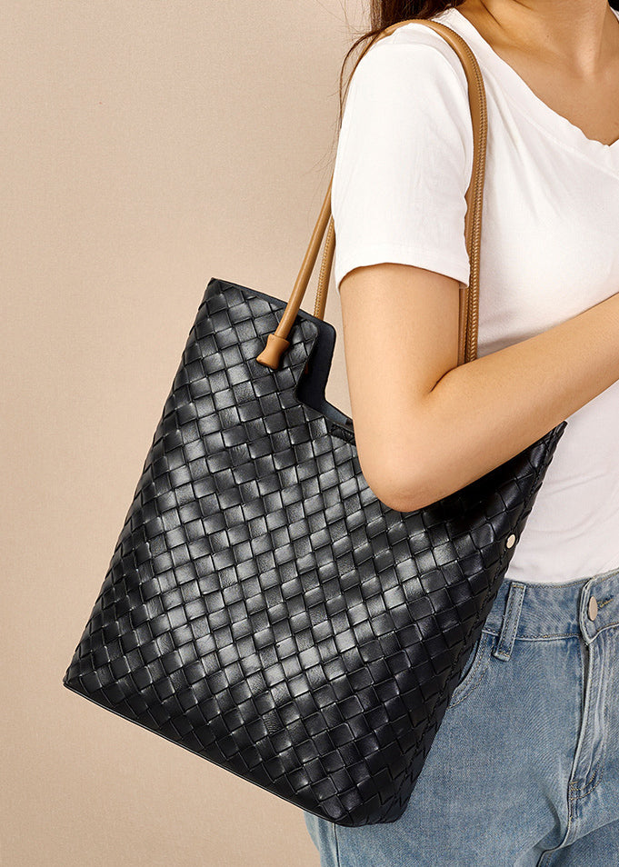 Intrecciato Weave Leather Tote Bag