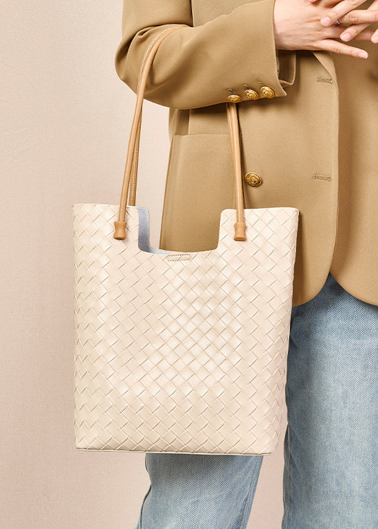 Intrecciato Weave Leather Tote Bag