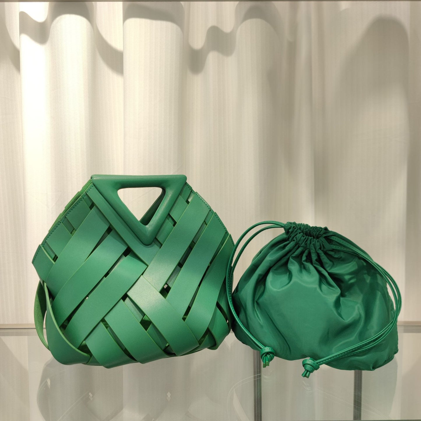 Leather Woven Handbag