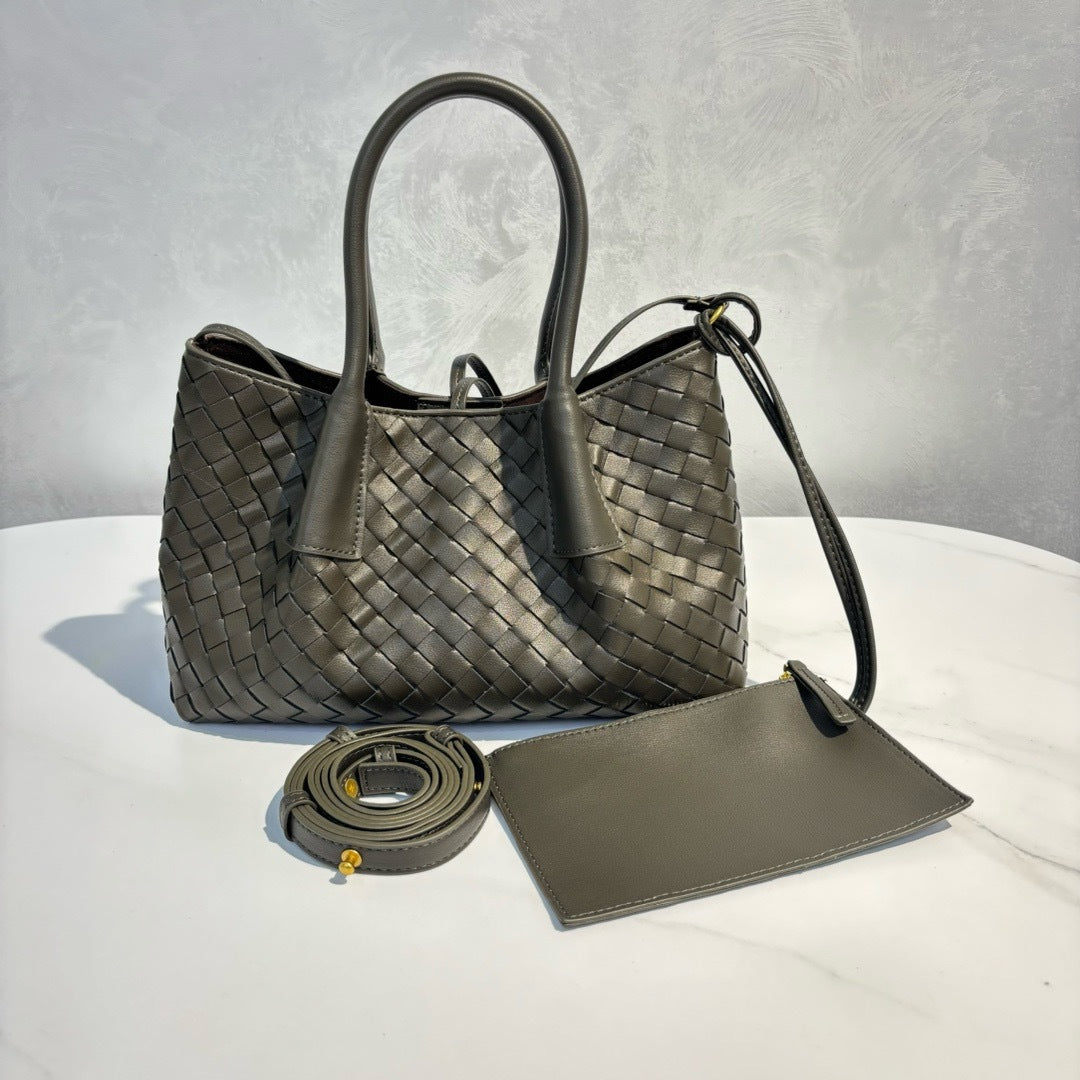 Intrecciato Weave Leather Tote Bag