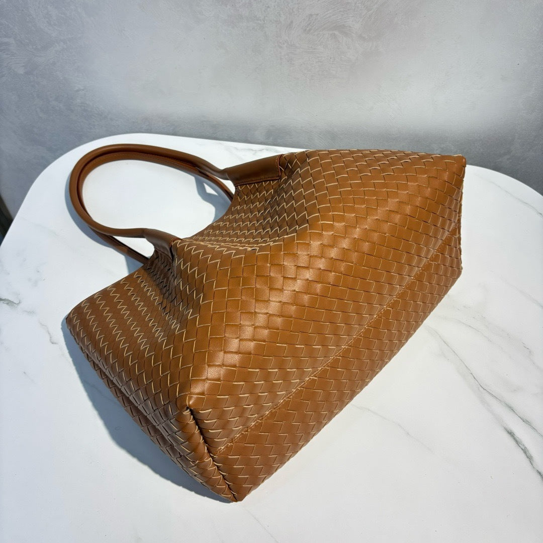 Intrecciato Weave Leather Tote Bag