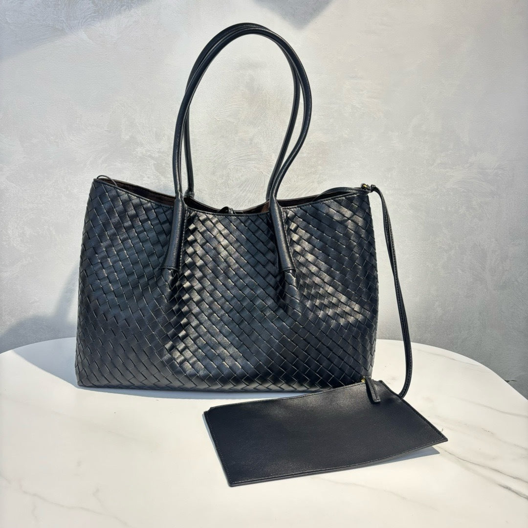 Intrecciato Weave Leather Tote Bag