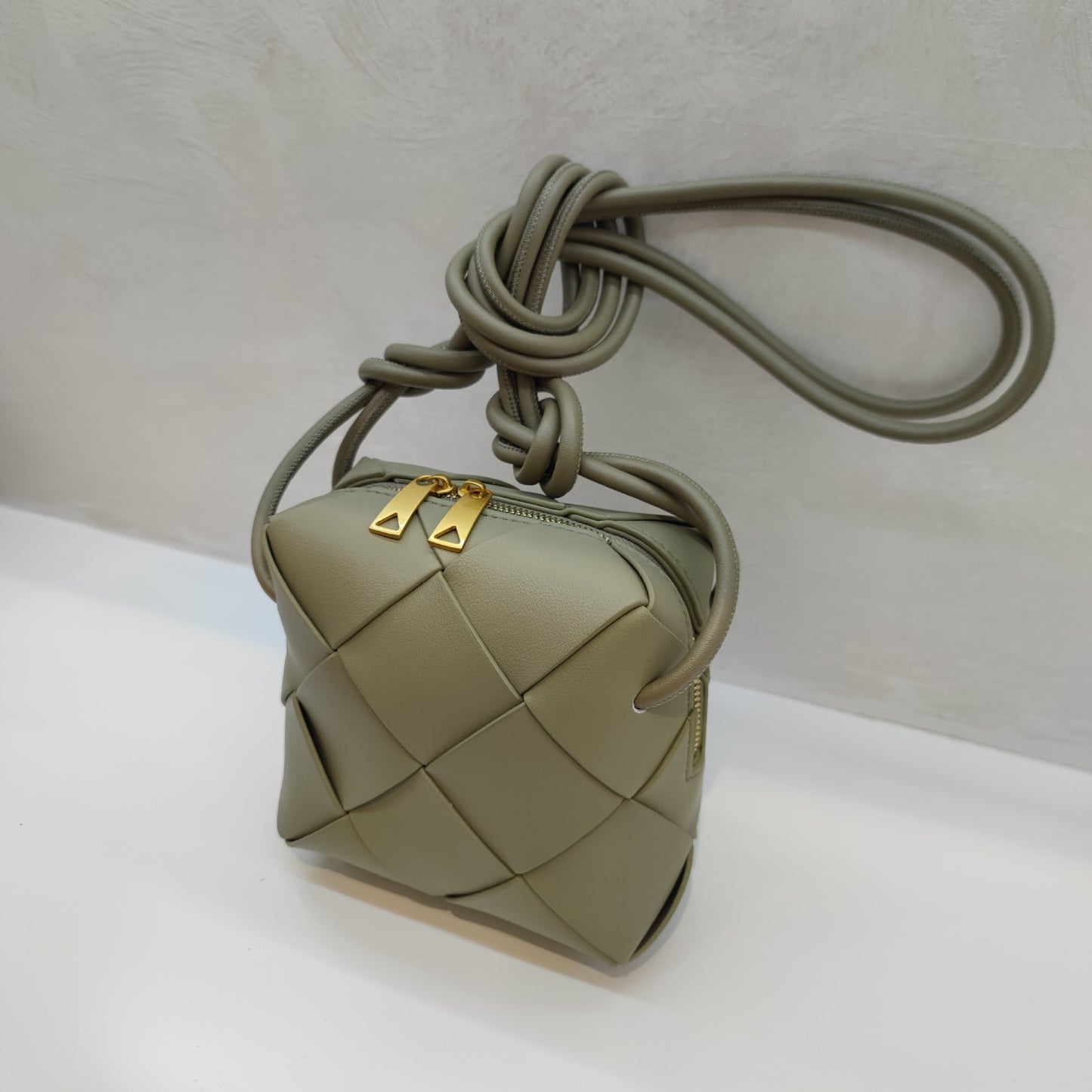 Woven Leather Camera Bag