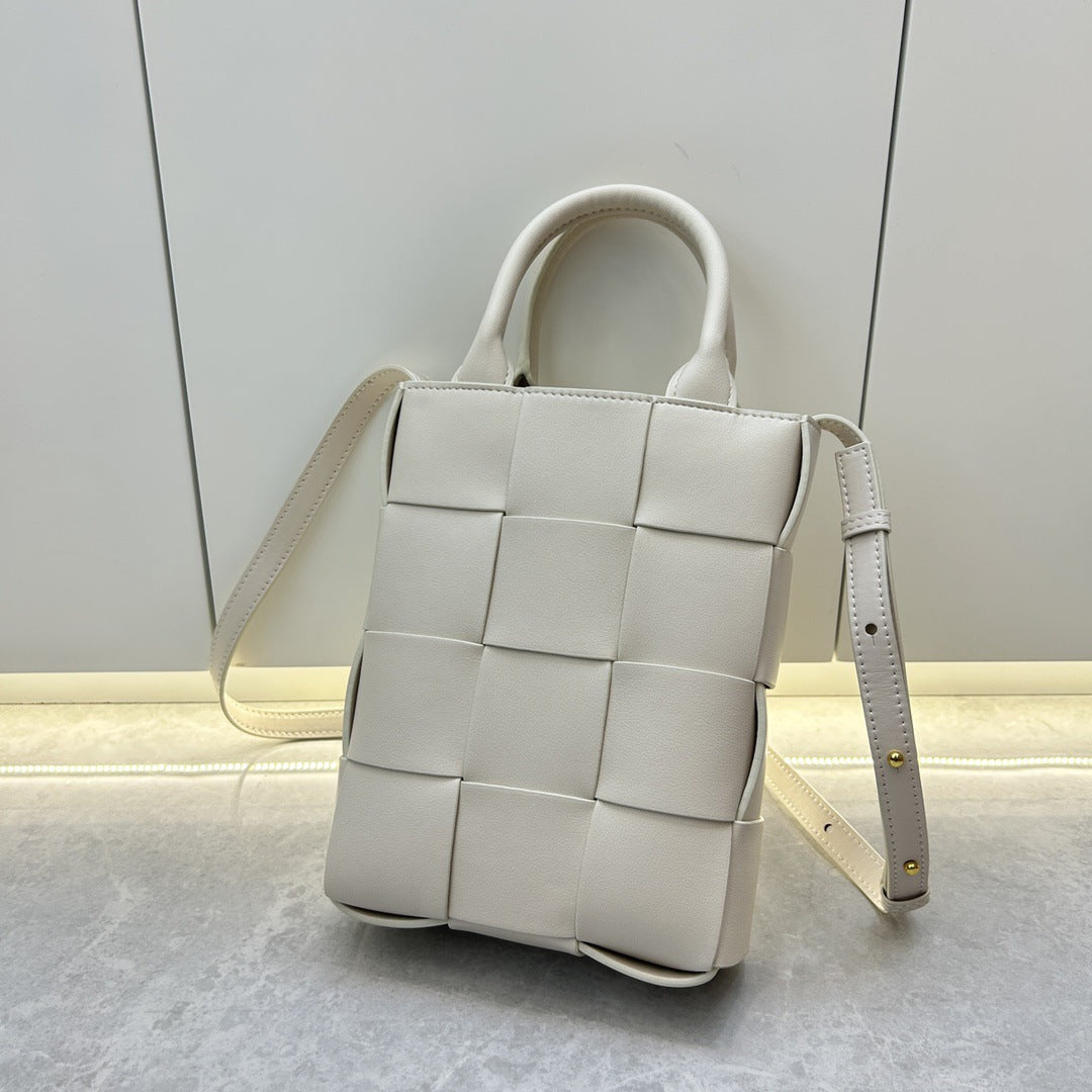 Intrecciato Weave Small Top Handle Bag