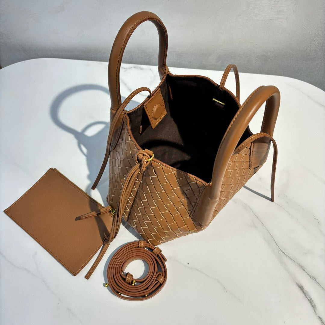 Intrecciato Weave Leather Tote Bag