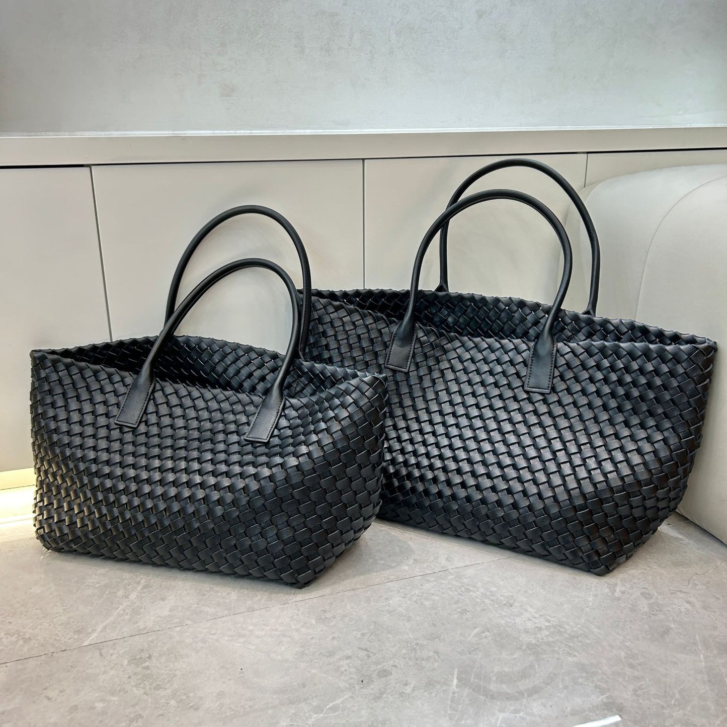 Intrecciato Weave Leather Tote Bag