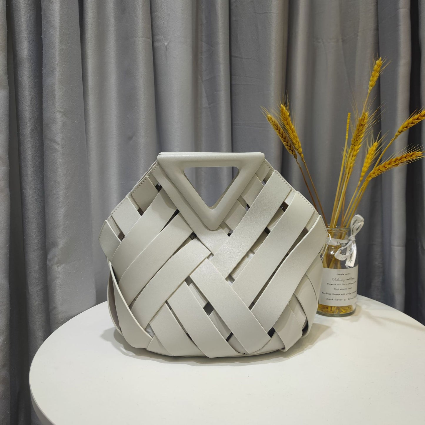 Leather Woven Handbag