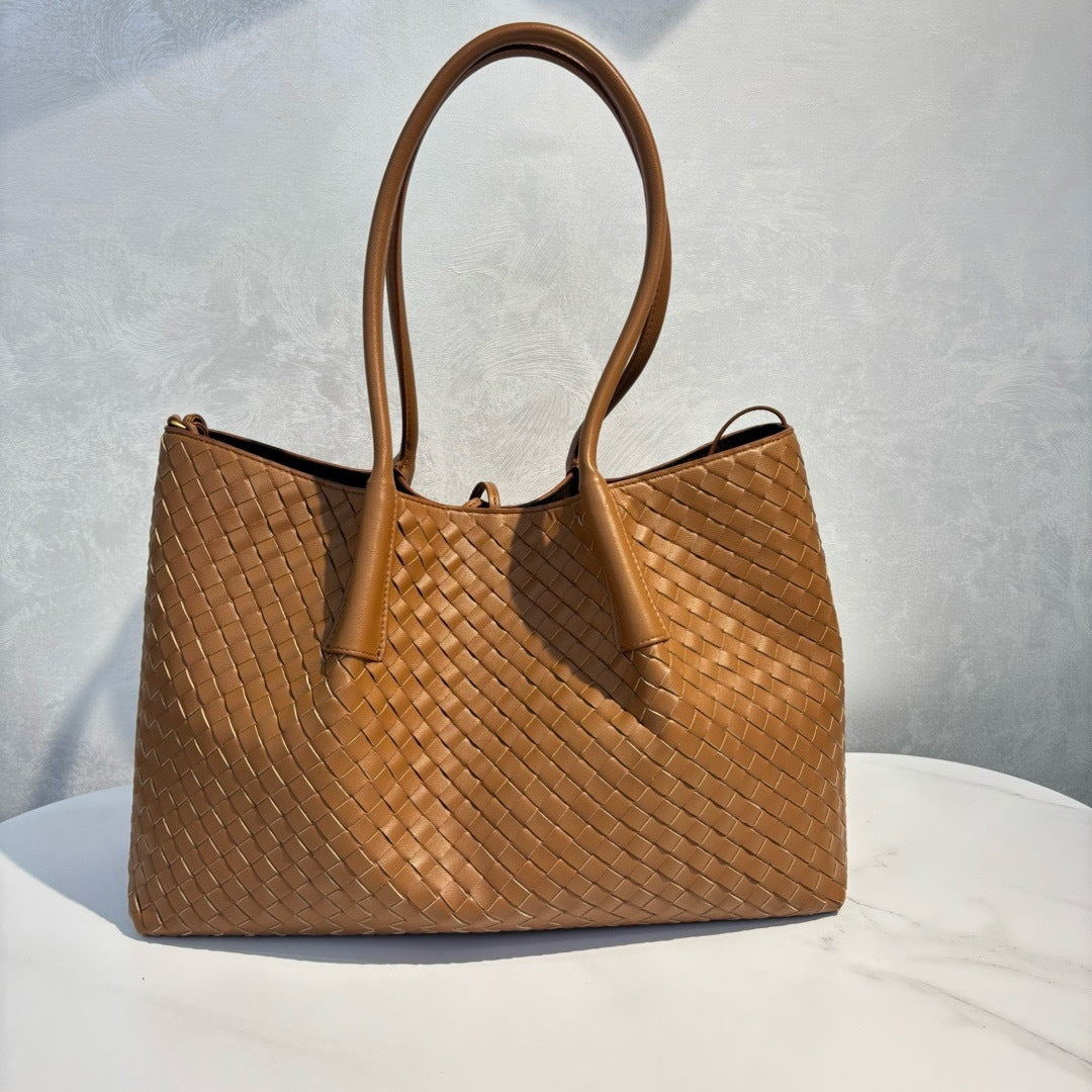 Intrecciato Weave Leather Tote Bag