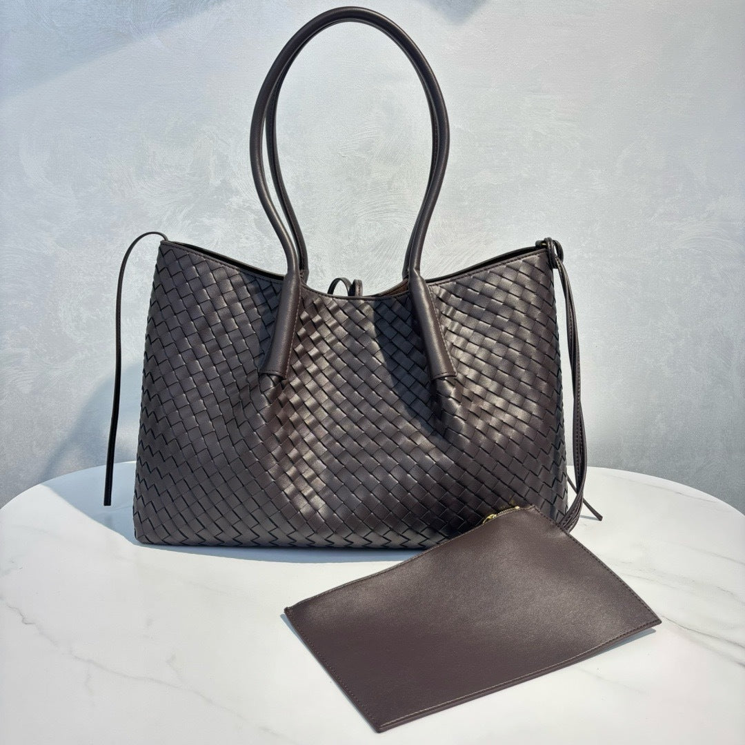 Intrecciato Weave Leather Tote Bag